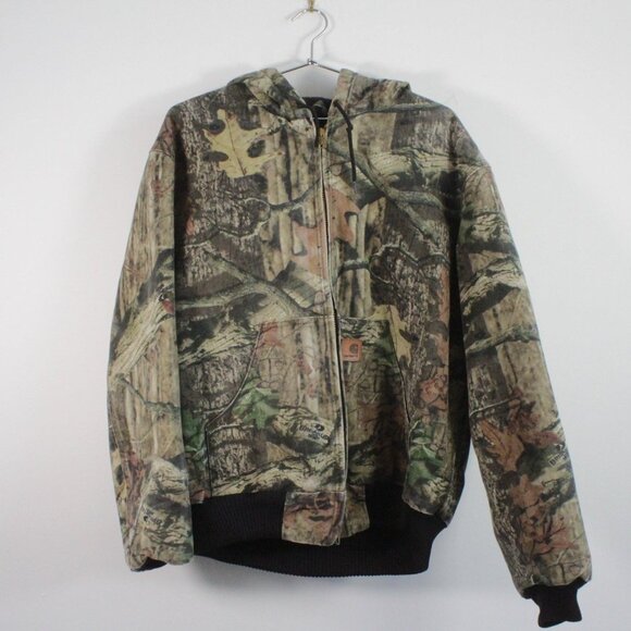 Carhartt Real Tree Camouflage Flannel Quilt Lined Canvas Active Jacket M - Picture 1 of 4